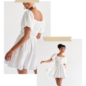 Kay Off Shoulder Embroidered Mini Dress